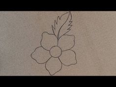 a drawing of a flower with leaves on it