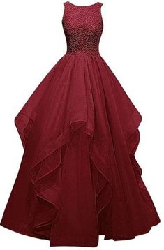 Beaded Bridesmaid Dress, Dresses Graduation, Evening Dress Long, Organza Gowns, Chique Outfits, Burgundy Prom Dress, Prom Dresses Sleeveless, 16 Dresses, Gowns Prom