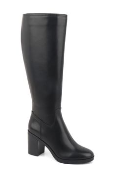 Stride through the city in this timeless knee-high boot crafted with comfortable cushioning and a stacked block heel. 3 1/4" heel 15 1/2" shaft Cushioned footbed Leather upper/synthetic lining/rubber sole Imported Kenneth Cole, Boot Shoes Women, Knee High Boots, Knee High, Block Heels, Womens Boots, Leather Upper, Black Leather, Shoe Boots