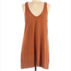 Item Details Description Pleats Mini Silhouette Scoop Neckline Solid Short Sleeveless Orange Materials 58% Rayon, 42% Polyester Measurements Size M - Sizing Chart 40" Chest, 36" Length - How We Measure Condition New Without Tags. Burnt Orange Rust Sleeveless Summer Dresses For Warm Weather, Casual Brown Sleeveless Dress, Sleeveless Brown Mini Dress For Day Out, Summer Tank Dress For Beach, Brown Sleeveless Mini Dress For Day Out, Brown Sleeveless Beach Dress, Brown Sleeveless Summer Dress, Summer Beach Tank Dress, Casual Tank Dress For Vacation