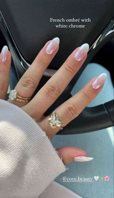 Perfect Grades, Ombre Chrome Nails, White Chrome Nails, Bridal Prep, White Chrome, Her Nails, Wedding Hair Makeup