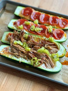 the food is prepared and ready to be cooked in the oven on the grilling pan