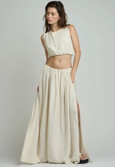 Chiara Linen Skirt #contemporary #luxury #fashion #outfit #womensfashion #outfits #summer #tops #elevated #wardrobe #ootd #ootn #summeressentials #dallasfashion #designers #boutiques #shopping #clothing #casual #everydaystyle #nightout #date #outfit #resortwear #comfortable #leisurewear #couture #tailored #womensclothing #corporatebusinesswear #workwear #stylist #beach #thenkcstore #nicolekwon #koreanfashion #streetwear #streetstyle Linen Crop Top, Dallas Fashion, Linen Skirt, Linen Top, Summer Accessories, Mens Outerwear, Summer Essentials, Leisure Wear, Striped Dress