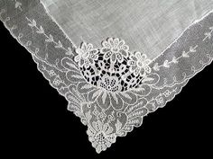 New old stock vintage wedding hanky with a fancy applique and lace border. Although never used, this hanky is slightly imperfect. Please view all photos, as you will see a couple of very small tears in the lace and a small tear in the linen center. Still very pretty, and perfect for a bride-to-be as her something old. All white, measuring 11 inches, and made of linen. Being sold AS IS, and priced accordingly. Vintage White Wedding, Wedding Hankies, Wedding Handkerchief, Lace Border, Something Old, Embroidery Fashion, All White, 11 Inches, White Wedding