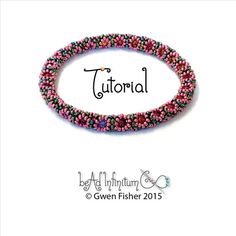 the beaded bracelet is made with pink, green and blue seed beads on a white background