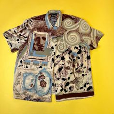 🐻 Louis Feraud patterned button up short sleeve shirt  🐻Abstract art shirt  🐻US SIZE: 14 Weird Button Up Shirt, Multicolor Abstract Print Button-up Shirt, Patterned Shirt With All Over Print And Relaxed Fit, Relaxed Fit Patterned Shirt With All Over Print, Relaxed Fit Printed Hawaiian Shirt, Relaxed Fit Shirt With All Over Print, Printed Hawaiian Shirt With Relaxed Fit, Patterned Hawaiian Shirt With Relaxed Fit, Trendy Short Sleeve Shirt With Multicolor Print