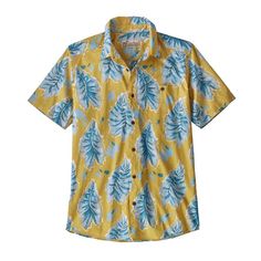 M's Malihini Pataloha® Shirt, Kalo: Surfboard Yellow (KASY) Yellow Hawaiian Cotton Top, Unstructured Button-up Beach Shirt, Cotton Hawaiian Shirt With Palm Tree Print, Cotton Camp Shirt With Palm Tree Print, Cotton Camp Shirt With Palm Tree Print, Relaxed Fit, Relaxed Fit Cotton Camp Shirt With Palm Tree Print, Fitted Cotton Hawaiian Shirt, Cotton Palm Tree Print Top With Camp Collar, Cotton Top With Palm Tree Print And Camp Collar