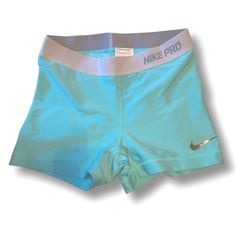 Rare Special Edition Nike Pro Shorts In Tiffany Blue. New W/O Tags Size M . Never Worn. Has A Raised Reflective Swoosh Teal Clothes, Nike Winter Jackets, Personal Things, Cute Braided Hairstyles, Nike Pro Shorts, Spandex Shorts, Gym Shorts, Athletic Outfits, Tiffany Blue