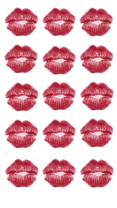 nine red lipsticks arranged in rows on a white background