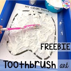 Toothbrush Art, Dental Health Week, Dental Health Preschool, February Preschool