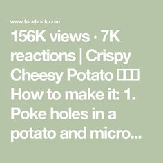 156K views · 7K reactions | Crispy Cheesy Potato 🥔😋🙌

How to make it:

1. Poke holes in a potato and microwave for 5 mins. 
2. Slice into 3-4 pieces lengthwise. 
3. Put 1 piece in the waffle maker with bacon between two piles of cheddar.
4. Take it out & enjoy!

Btw.. for everyone saying that this isn’t keto. You are right! But when I take breaks from low carb, I primarily go for things like potatoes, rice & fruit instead of junk food to avoid overeating and gaining any weight back 👍 | iRick Wiggins