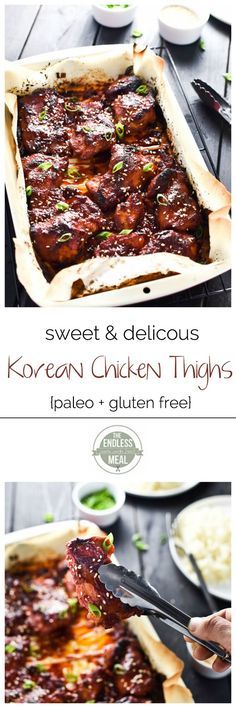 korean chicken thighs with sweet and delicious sauce