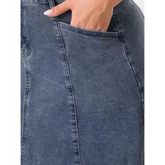 Women's Plus Size Denim Skirts are made of lightweight, breathable, and soft denim fabric. These versatile skirts are perfect for various occasions such as dating, daily wear, traveling, outdoor activities, work, and casual daily use. The denim skirts can be paired with a basic T-shirt, vest, sweater, sweatshirt, jacket, shirt, high heels, sneakers, bags, or hats, creating a fashionable and youthful look. The model is 5'7" with a chest of 42 inches, waist of 32 1/4 inches, hip of 44 7/8 inches, High-waisted Denim Skirt, Solid High-waist Denim Skirt, Stretch Denim Skirt With Pockets, Knee-length, Medium Wash Denim Pencil Skirt With Pockets, Stretch Denim Pencil Skirt With Pockets, Solid Denim Skirt With Pockets, Dark Wash Denim Pencil Skirt With Pockets, Denim Blue Pencil Skirt With Pockets, Non-stretch Casual Denim Pencil Skirt