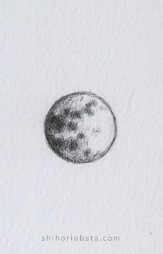 a drawing of the moon in black and white