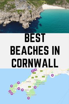 the best beaches in cornwalll, ireland with text overlay that reads best beaches in cornwalll