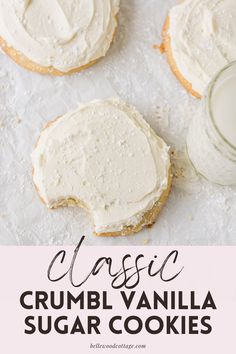 classic crumbl vanilla sugar cookies with cream cheese frosting are the perfect dessert