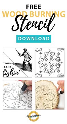 the free printable wood burning stencil is shown