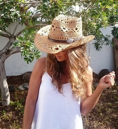 Boho Cowboy Hats for Women Bohemian Cowgirl Straw Hat - Etsy Cowboy Hats For Women, Bohemian Hats, Ivory Hat, Hats Beach, Bohemian Cowgirl, Women Fedora, Womens Straw Hats, Hats Summer, Womens Hats