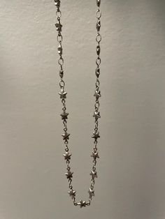 Tiny Silver Star Necklace Silver Metal Chain Necklace With Star Charm, Silver Star Necklace With Chain, Star-shaped Metal Clavicle Chain Necklace, Metal Star-shaped Clavicle Chain Necklace, Star-shaped Metal Clavicle Necklace, Metal Star-shaped Clavicle Necklace, Trendy Metal Chain Necklace With Star Charm, Trendy Silver Chain Necklace With Star Charm, Silver Star-shaped Clavicle Chain Necklace