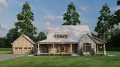 this is an artist's rendering of the country house plans for homes in texas