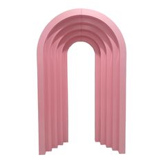 a pink arch with five columns on each side