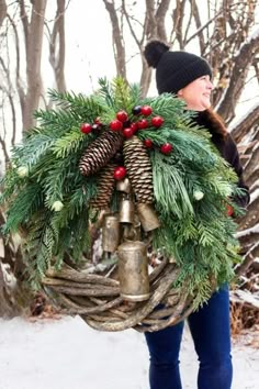 🔥Early Christmas Sale🍭 Farmhouse Christmas wreaths, bohemian wreaths, holiday wreaths, buy now with crazy discounts! Come holiday season, you will definitely need it. Wreath With Bells, Bohemian Wreath, Farmhouse Christmas Wreath, Boho Wreath, Christmas Porch, 2023 Christmas, Holiday Wreath, Country Christmas, Wreath Ideas