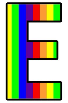 the letter e is made up of different colors