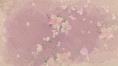 a painting of flowers on a pink background