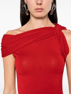 Find RICK OWENS Twisted-neckline Knitted Tank Top on Editorialist. cardinal red knitted construction fine knit twisted neckline sleeveless ribbed hem Red Fitted Fine Knit Top, Red Fine Knit Fitted Top, Elegant Red Knit Top, Yoko London, City Dress, Chanel 2, Iconic Bags, Summer Beach Wear, Fine Knit