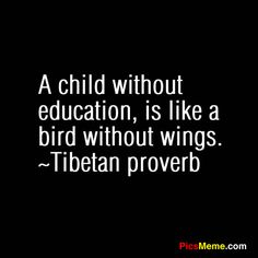 a child without education is like a bird without wings