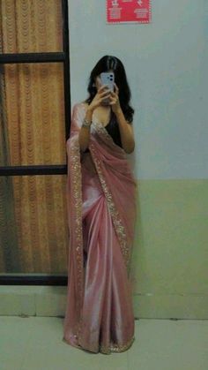 Farewell Sarees Colleges, Baby Pink Saree, Farewell Sarees