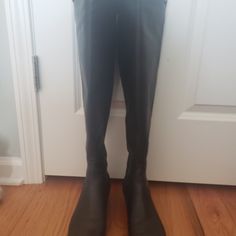 Black Leather And Spandex Slip On Riding Boots To The Knee. Perfect Condition. Brand New. Fitted Black Knee-high Riding Boots, Fitted Knee-high Riding Boots, Leather Knee-high Riding Boots, Fitted, Fitted Leather Knee-high Riding Boots, Fitted Leather Knee-high Boots For Riding, Vince Camuto Shoes, Over The Knee Boots, Over The Knee, Vince Camuto