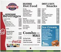 the menu for an ice cream shop