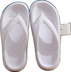 White Lightweight Slip-on Sandals, White Non-slip Flat Jelly Sandals, Non-slip White Flat Jelly Sandals, White Slip-on Jelly Sandals For Beach, White Eva Flip Flops For Vacation, White Non-slip Slides For The Beach, White Non-slip Flip Flops For The Beach, White Non-slip Beach Slippers, White Flat Eva Slippers