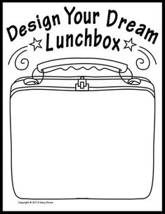 a suitcase with the words design your dream lunchbox written on it and stars above