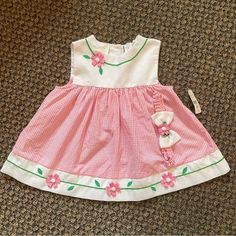 Nwt Vintage Toddler Dress, Zero Flaws Gingham Print With Flowers. Comes With Adorable Matching Headband. Brand: Little Bitty Size: 4t 17 Inches Laying Flat From Top To Bottom Keywords: Spring, Flower Girl, Gingham, Vintage, Flower, Garden Spring Gingham, Vintage Toddler Dress, Casual Frocks, Girls Holiday Dresses, Vintage Toddler, Oasis Dress