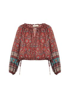 "Find ULLA JOHNSON Silva Puff-sleeve Split-neck Peasant Blouse on Editorialist. Ulla Johnson \"Silva\" floral-print blouse cinched by a self-drawstring hem Split neckline with ties Long sleeves Elasticized cuffs and hem Relaxed fit Slip-on style Cotton/viscose Dry clean Imported" Puff Sleeve Blouse, Cotton Viscose, Floral Print Blouses, Peasant Blouse, Peasant Tops, Pink Blouse, Print Blouse, Cotton Blouses, Ulla Johnson