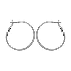 Add the perfect finishing touch to any outfit with these Emberly Delicate Flattened Hoop Earrings. Click on this JEWELRY & WATCHES GUIDE to learn about fit, styles, materials and more! Add the perfect finishing touch to any outfit with these Emberly Delicate Flattened Hoop Earrings. Click on this JEWELRY & WATCHES GUIDE to learn about fit, styles, materials and more! FEATURES Dimensions: 40 mm Metal: steel Plating: silver tone Backings: post Finish: polished Nickel free Not appropriate for child Everyday Clip-on Metal Hoop Earrings, Everyday Metal Clip-on Hoop Earrings, Small Metal Clip-on Hoop Earrings, Adjustable Clip-on Small Hoop Earrings, Small Metal Hoop Earrings With Lever Back, Classic Metal Hoop Earrings, Classic Metal Circle Hoop Earrings, Classic Nickel-free Metal Hoop Earrings, Clip-on Round Metal Hoop Earrings