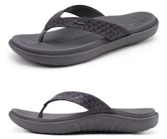 PRICES MAY VARY. Fashion thong sandals:women flip flops with leather strap is printed with distinctive woven pattern and inlaid with KuaiLu's metal logo, which is very simple and textured. The widened design of the strap makes the slippers more sporty. The insole is printed with a delicate KuaiLu pattern. The color scheme is classic and fashionable. Fantastic arch support: Orthotic sandals for women use thick cushioned sole and contoured arch support,which can help relieve pressure and pain caused by foot pain, arch pain, plantar fasciitis and other related plantar problems. Soft and comfortable: Soft yoga mat insole can liberate your feet, just like walking on the cloud, bringing you a comfortable feeling. Very easy to slip on and off, the light weight allows you to wear it for a long tim Beach T-strap Flip Flops With Cushioned Footbed, Comfortable T-strap Flip Flops For Beach, Cushioned T-strap Flip Flops For Beach, Beach Flip Flops With Cushioned Footbed And T-strap, Adjustable Lightweight Toe Post Flip Flops, Adjustable T-strap Flip Flops For Vacation, Comfortable Walking Sandals, Walking Sandals, Foot Pain