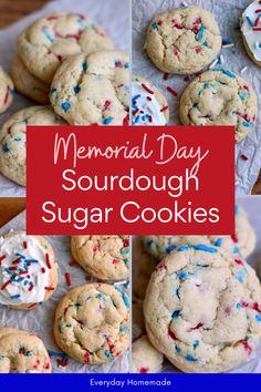 memorial day sourdough sugar cookies with sprinkles