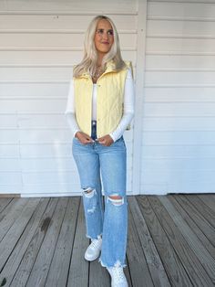 Super cute bubble gum pink quilted vest with a scalloped bottom 100% Polyester Model is 5'7" with a 28" waist, 34" bust, and 36" hips wearing a medium. Yellow Quilts, Bubble Gum Pink, Quilted Vest, Bubblegum Pink, Bubble Gum, Gum, Super Cute, Yellow, Pink