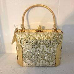 Hard Case Mini Purse. Never Used, Like New. Color Gold. Gold Rectangular Evening Bag For Spring, Gold Party Bags For Spring, Gold Clutch Evening Bag For Spring, Gold Clutch For Evening In Spring, Gold Clutch For Formal Spring Occasions, Gold Evening Clutch For Spring, Spring Formal Gold Clutch, Gold Clutch For Spring Party, Gold Evening Bag For Spring Parties