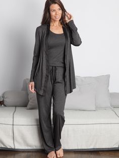 Vera Short Robe & Pants Fitted Tank Sleepwear For Loungewear, Modal Stretch Tank Top For Loungewear, Stretch Modal Tank Top For Loungewear, Comfortable Versatile Loungewear Tops, Stretch Modal Tops For Lounging, Comfortable Stretch Tank Top For Loungewear, Comfortable Seamless Tank Top For Loungewear, Versatile Solid Color Tank Top For Loungewear, Comfortable Stretch Modal Sleepwear