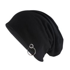 If you're one cool hipster or if you just like the idea of having a hoop on your headwear, then this Beanie by Innovato Design is for you. You'll be one fashionable man or woman in this hat because of its style that can be worn by slouching the crown. The hoop adds appeal to it by making it look unique and hip. Made from polyester material, this beanie, most importantly, cares for you by warming your head when it is cold. You can wear this when you go outdoors to accomplish a task or when you just want to take a stroll around the neighborhood. Its novelty style and solid color pattern will work best for you.  Product Highlights:   Made from polyester material to shield your head from the cold  Comes in five hip colors for men and women  20.47-23.62in Head circumference  Hat weight: 0.11lb Goth Beanie, Grunge Beanie, Catty Noir, Mode Hippie, Punk Boots, Minimalistic Style, Piercing Ring, Emo Fashion, Beanie Hat