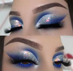 Eye makeup/ eye shadow looks/ blue Eyeshadow Tricks, Black And Silver Eye Makeup, Goth Makeup Tutorial, Witty Sayings, Scene Makeup, Show Makeup, Prom Eye Makeup, Eye Makeup Styles, Dance Makeup