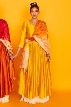 Shop for Loka by Veerali Raveshia Yellow Chanderi Silk Sitara Anarkali Sharara Set for Women Online at Aza Fashions Yellow Dola Silk Dress For Eid, Luxury Yellow Dola Silk Sharara, Designer Yellow Raw Silk Churidar, Festive Yellow Salwar Kameez With Pallu, Festive Yellow Art Silk Churidar, Yellow Raw Silk Anarkali Set With Zari Work, Designer Yellow Churidar For Festivals, Yellow Raw Silk Churidar For Diwali, Yellow Designer Churidar For Festivals