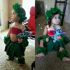 Hand made Lilo costume. Disney's Lilo and Stitch inspired costume. Blossomandbloomkids.etsy.com https://www.etsy.com/listing/473838481/handmade-lilo-and-stitch-costume?ref=shop_home_active_1 Costume Disney, Baby Kostüm, Baby First Halloween