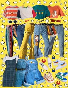 Wallows Inspired Outfits, 80s Outfit Moodboard, Wallows Outfit Ideas, 90s Neon Aesthetic Outfit, 80s Fashion Bright Colors, 80s Instagram Feed, Bright Retro Aesthetic Outfit, 80's Outfit, Retro Outfits 80s 1980s