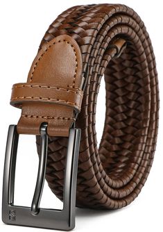 PRICES MAY VARY. Perfect Tailored Fit: The SAKIZITO braided leather belt offers precision and style for every occasion. With a 1 1/4" width and over 100 finely spaced holes at 1/4" intervals, this brown leather belt provides unmatched adjustability and all-day comfort. Lightweight and Soft: Enjoy the comfort of a lightweight design with both the leather strap and buckle of woven belt. The flexible material ensures that the stretch belt moves with you, offering ultimate comfort without adding bul Men Casual Dress, Braided Belts, Elegant Packaging, Belts Men, Belts For Men, Braided Leather Belt, Stretch Belt, Casual Belt, Braided Belt