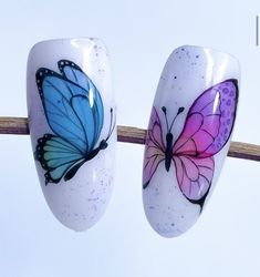 Easy Summer Nails, Summer Nails Art, Easter Nail Art Designs, Summer Nails 2023, Tape Nail Art, Nail Decals Diy, Butterfly Nail Designs, Nails Art Ideas, Easter Nail